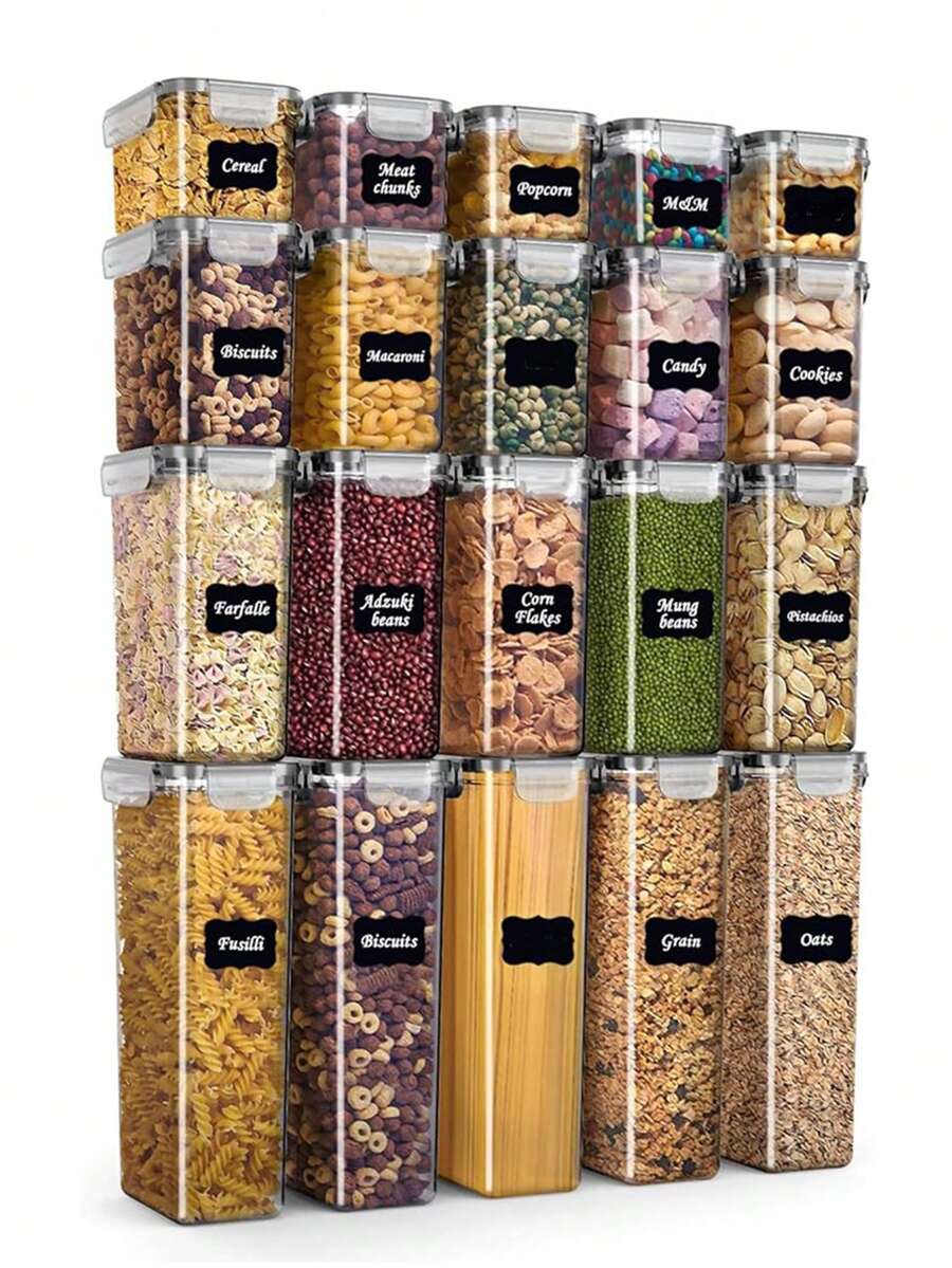 Food Storage Labels - Ensemble de 24 récipients hermétiques pour