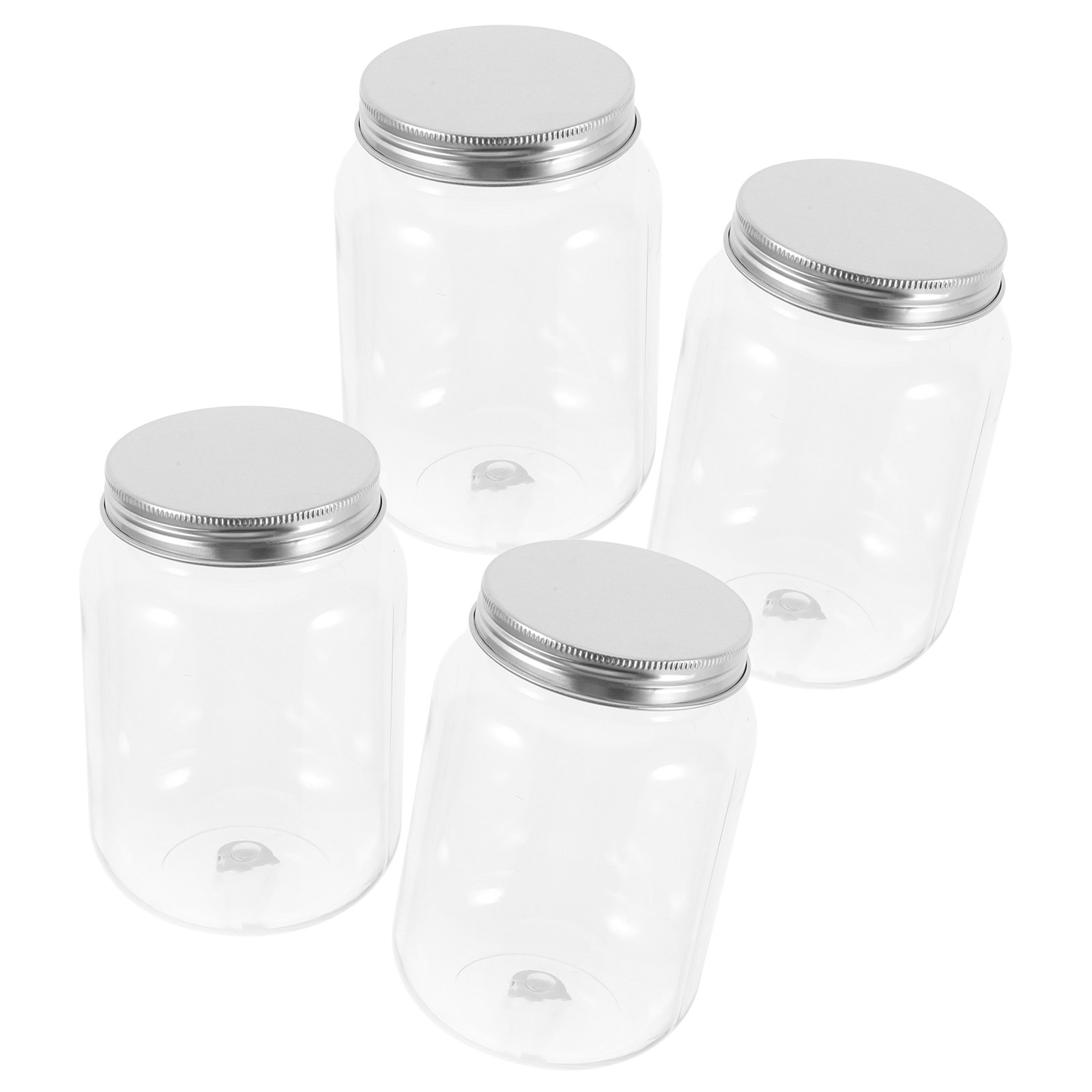 Food Storage Containers - 4 pots en plastique transparent avec