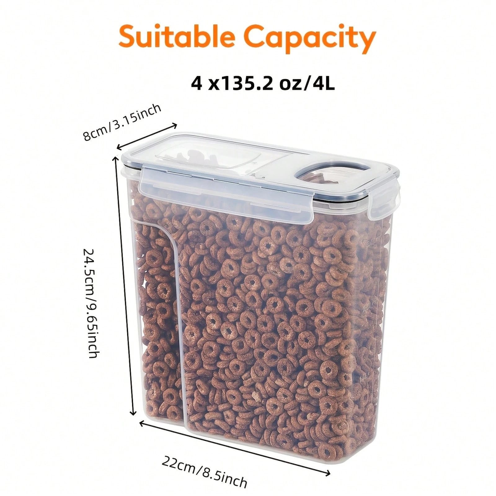 Food Storage Labels - Ensemble de 4 boîtes hermétiques pour