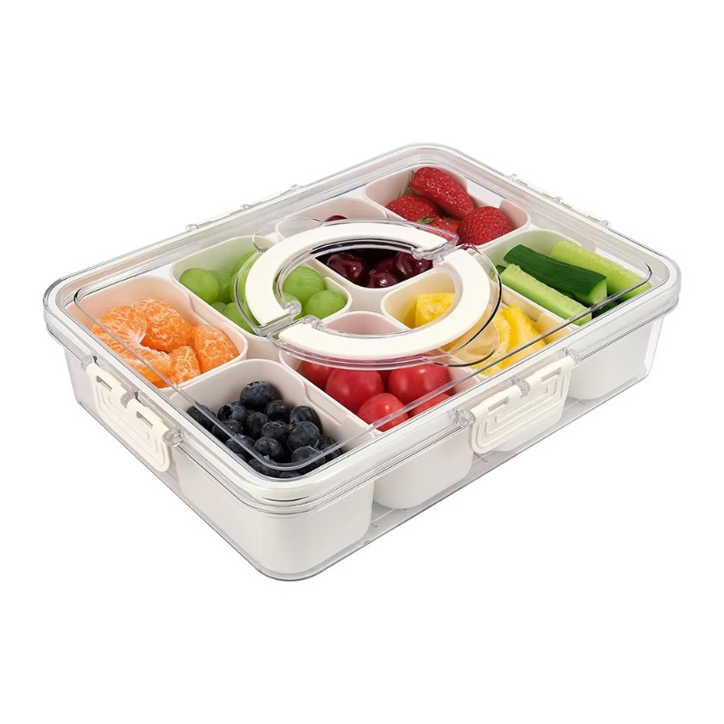 Food Storage With Dividers - Boîte de service en plastique PET