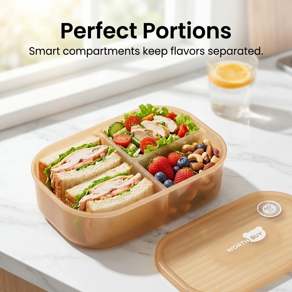 Boîte à bento en plastique amo - Food Storage With Dividers avis et prix