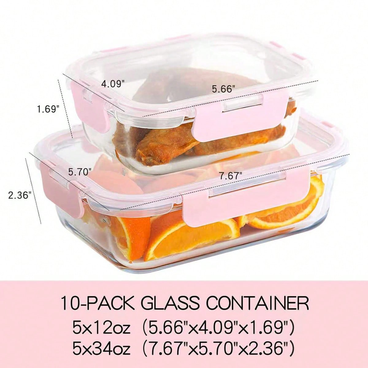 Lot de 10 récipients en verre  - Food Storage Oven Safe avis et prix