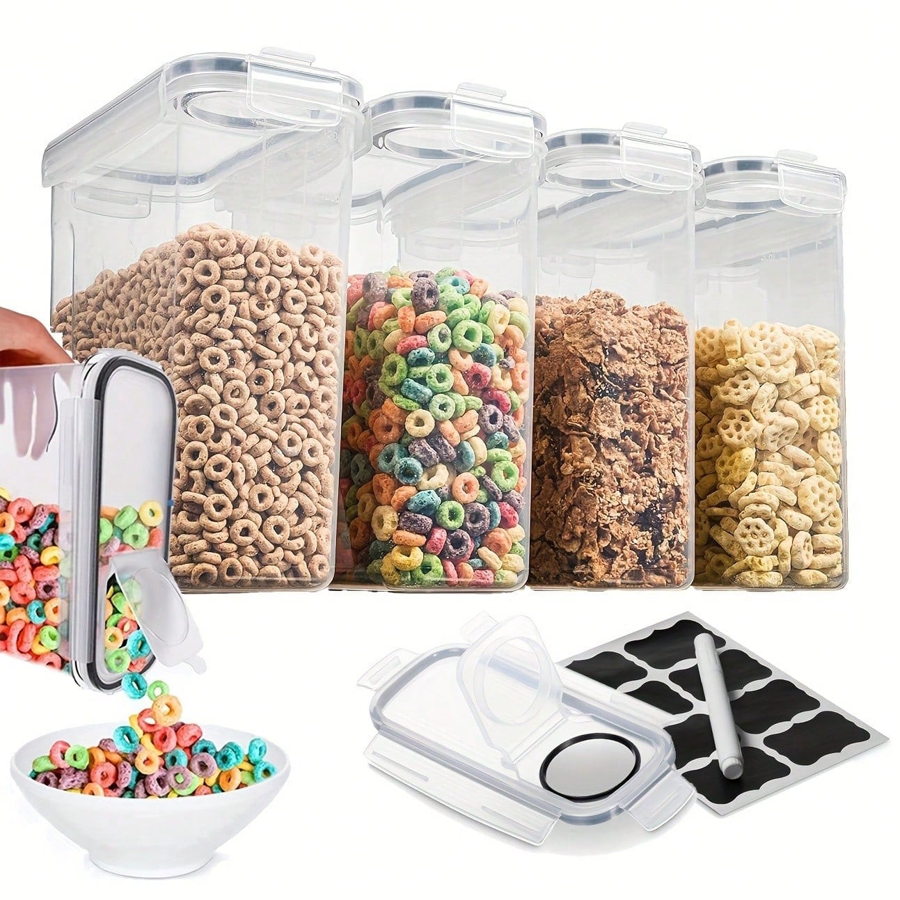 Ensemble de 4 boîtes hermétiqu - Food Storage Labels avis et prix